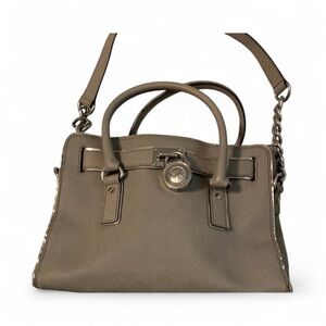 MICHAEL KORS Hamilton Large Grey Leather Tote